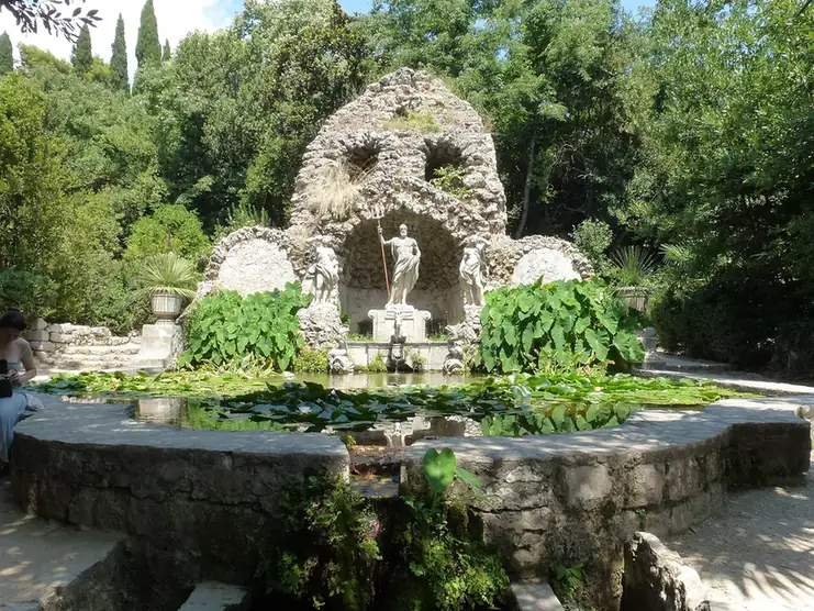The Neptune fountain and grotto in Trsteno Arboretum north of Dubrovnik
