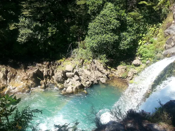 Tawhai Falls near Whakapapa Village, one of the waterfalls used for Gollum's Forbidden Pool